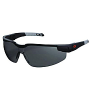 ergodyne Skullerz DELLENGER Anti-Scratch Anti-Fog Safety Glasses with Adjustable Temples, Matte Black Half Frame, Smoke Single Lens (50067)