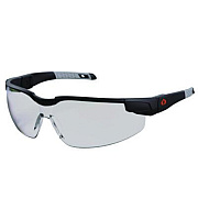 ergodyne Skullerz DELLENGER Anti-Scratch Anti-Fog Safety Glasses, Adjustable Temples, Matte Black Half Frame, Clear Single I/O Lens (50068)