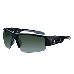 ergodyne Skullerz DAGR Anti-Scratch Enhanced Anti-Fog Safety Glasses, Matte Black Half Frame, Smoke Dual Lens (52035)