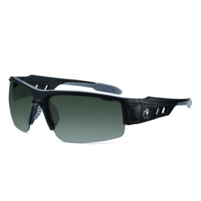 ergodyne Skullerz DAGR Anti-Scratch Enhanced Anti-Fog Safety Glasses, Matte Black Half Frame, Smoke Dual Lens (52035)