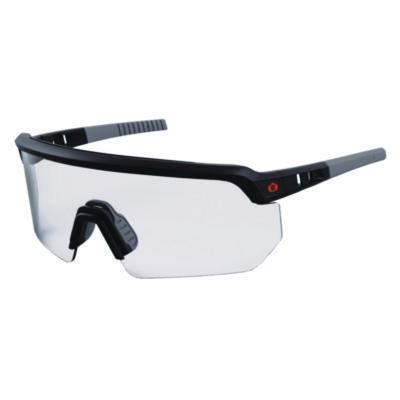 ergodyne Skullerz AEGIR Anti-Scratch Enhanced Anti-Fog Safety Glasses, Matte Black Half Frame, Clear Single Lens (55002)