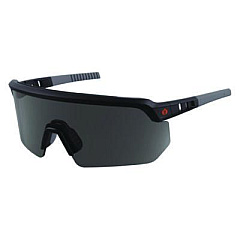 ergodyne Skullerz AEGIR Anti-Scratch Enhanced Anti-Fog Safety Glasses, Matte Black Half Frame, Smoke Single Lens (55006)