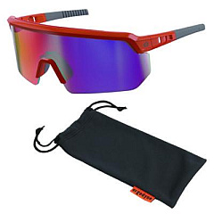 ergodyne Skullerz AEGIR Anti-Scratch Enhanced Anti-Fog Safety Glasses, Orange Half Frame, Mirrored Purple Single Lens (55020)