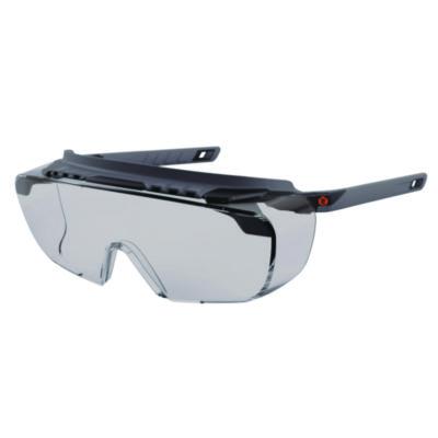 ergodyne Skullerz OSMIN Anti-Scratch Enhanced Anti-Fog Safety Glasses, Matte Black Half Frame OTG, Clear Single I/O Lens (55104)