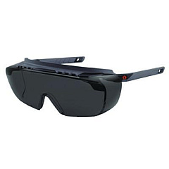 ergodyne Skullerz OSMIN Safety Glasses, Matte Black Half Frame OTG, Smoke Single Lens (55105)