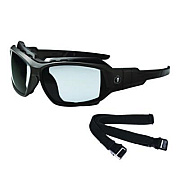 ergodyne Skullerz LOKI Anti-Scratch Enhanced Anti-Fog Convertible Safety Spoggles, Matte Black Half Frame, Clear Dual I/O Lens (56085)