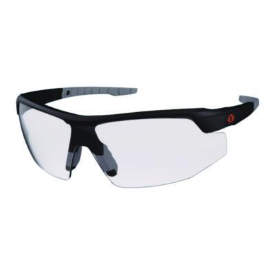 ergodyne Skullerz SKOLL Anti-Scratch Enhanced Anti-Fog Safety Glasses, Matte Black Half Frame, Clear Single Lens (59005)