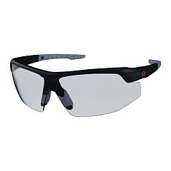 ergodyne Skullerz SKOLL Anti-Scratch Enhanced Anti-Fog Safety Glasses, Matte Black Half Frame, Clear Single I/O Lens (59085)
