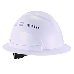 ergodyne Skullerz 8968 Class C Lightweight Full Brim Hard Hat, Adjustable Venting, 6-Point Rachet Suspension, White (60227)