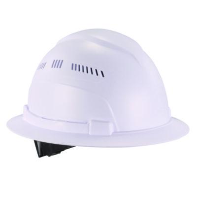 ergodyne Skullerz 8968 Class C Lightweight Full Brim Hard Hat, Adjustable Venting, 6-Point Rachet Suspension, White (60227)