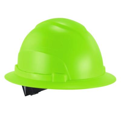 ergodyne Skullerz 8969 Class E Lightweight Full Brim Hard Hat, 6-Point Rachet Suspension, Lime (60232)