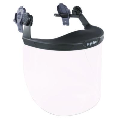 ergodyne Skullerz 8995 Anti-Scratch and Anti-Fog Hard Hat Face Shield with Adapter for Full Brim, Clear Lens (60245)