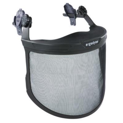 ergodyne Skullerz 8989 Mesh Face Shield with Adapter for Hard Hat and Safety Helmet, Gray (60247)