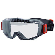 ergodyne Skullerz MODI OTG Anti-Scratch and Enhanced Anti-Fog Safety Goggles with Elastic Strap, Clear Lens (60300)