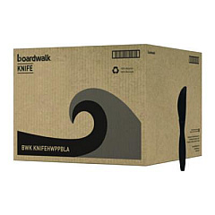 Boardwalk Heavyweight Polypropylene Cutlery, Knife, Plastic, Black, 1,000/Carton (KNIFEHWPPBLA)