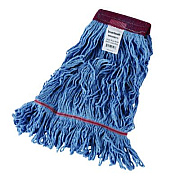 Boardwalk Cotton Mop Heads, Cotton/Synthetic, Large, Looped End, Wideband, Blue, 12/Carton (LM30311L)
