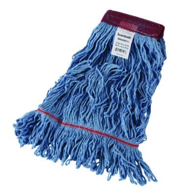 Boardwalk Cotton Mop Heads, Cotton/Synthetic, Large, Looped End, Wideband, Blue, 12/Carton (LM30311L)