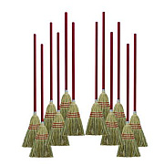 Boardwalk Corn/Fiber Brooms, Corn/Synthetic Fiber Bristles, 36" Overall Length, Gray/Natural, 12/Carton (BR10016)