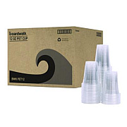 Boardwalk Clear Plastic PET Cups, 12 oz, 50/Sleeve, 20 Sleeves/Carton (PET12)