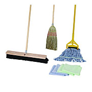 Boardwalk Cleaning Kit, Medium Blue Cotton/Rayon/Synthetic Head, 60" Natural/Yellow Wood/Metal Handle (CLEANKIT)