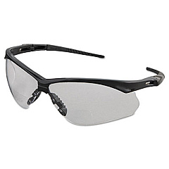 KleenGuard Nemesis Readers Safety Glasses, 2.5+ Diopter, Black Half Frame, Clear Dual Lens (28627)