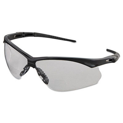 KleenGuard Nemesis Readers Safety Glasses, 2.5+ Diopter, Black Half Frame, Clear Dual Lens (28627)