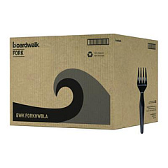 Boardwalk Heavyweight Polystyrene Cutlery, Fork, Plastic, Black, 1,000/Carton (FORKHWBLA)