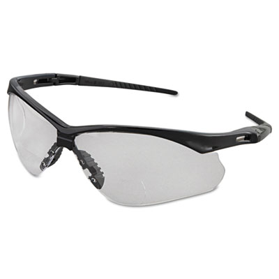 KleenGuard Nemesis Readers Safety Glasses, 2.0+ Diopter, Black Half Frame, Clear Dual Lens (28624)