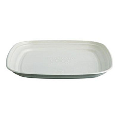 Eco-Products Regalia Renewable Sugarcane Tray, 9.06 x 14.37, White, Sugarcane, 100/Carton (EPSCTRS14NFA)