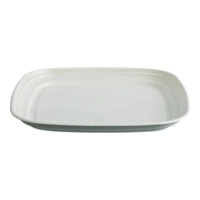 Eco-Products Regalia Renewable Sugarcane Tray, 9.06 x 14.37, White, Sugarcane, 100/Carton (EPSCTRS14NFA)