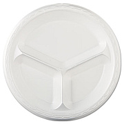 Genpak Elite Laminated Foam Dinnerware, 3-Comp Plate, 10.25"dia, White, 125/pk, 4 Pk/ct (LAM13)