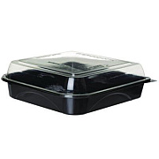 Eco-Products 100% Recycled Content 9" Premium Take Out Containers, 42 oz, 9 x 8.8 x 1.6, Black/Clear, Plastic, 50/Pack, 3 Packs/Carton (EPPTOR9)