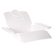 Eco-Products Vanguard Folia Renewable and Compostable Take-Out Container, 3 Compartments, 35 oz, 5.8 x 6.9 x 2.5, White, Sugarcane, 300/CT (EPFSC35NFA)