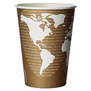 Eco-Products World Art Renewable and Compostable Food Container, 32 oz, 4.05" Diameter x 5.8" h, Tan, Paper, 25/Pack, 20 Packs/Carton (EPBSC32WA)