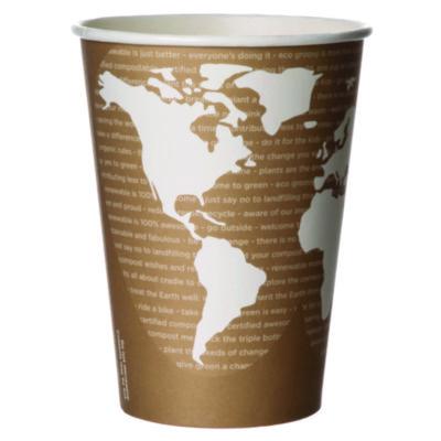Eco-Products World Art Renewable and Compostable Food Container, 32 oz, 4.05" Diameter x 5.8" h, Tan, Paper, 25/Pack, 20 Packs/Carton (EPBSC32WA)