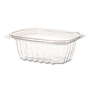 Eco-Products Renewable and Compostable Rectangular Deli Containers with Lid, 12 oz, 2 x 4 x 2, Clear, Plastic, 100/Pack, 3 Packs/Carton (EPRC12)