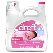 Dreft Ultra Laundry Detergent, Baby Powder Scent, 150 oz Bottle, 4/Carton (12128)
