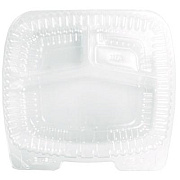 HFA Handi-Lock Three-Compartment Food Container, 8 x 3 x 8.87, Clear, Plastic, 250/Carton (6093S250)