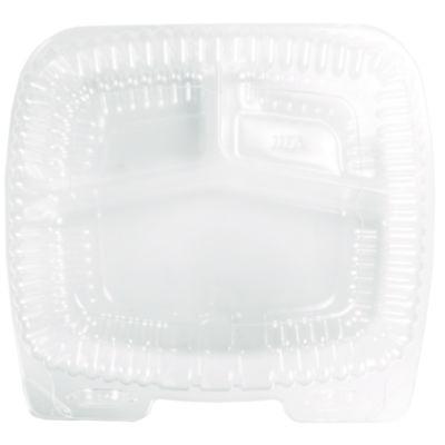 HFA Handi-Lock Three-Compartment Food Container, 8 x 3 x 8.87, Clear, Plastic, 250/Carton (6093S250)