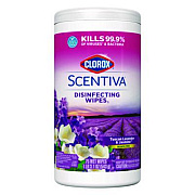 Clorox Scentiva Bleach Free Cleaning Wipes, 7.75 x 7, Tuscan Lavender and Jasmine, 75/Canister (60040)