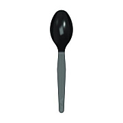 Dixie Mediumweight Polystyrene Wrapped Cutlery, Spoon, Plastic, Black, 1,000/Carton (TM53C1)