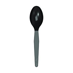 Dixie Mediumweight Polystyrene Wrapped Cutlery, Spoon, Plastic, Black, 1,000/Carton (TM53C1)