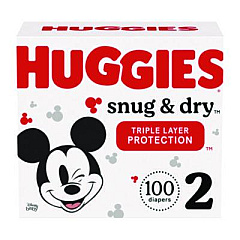 Huggies Snug and Dry Diapers, Size 2, 12 lbs to 18 lbs, 116/Carton (56433)