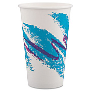 Dart Jazz Paper Hot Cups, 16oz, Polycoated, White/green/purple, 1000/carton (316JZJ)