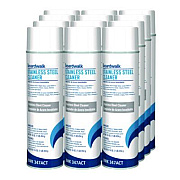 Boardwalk Stainless Steel Cleaner and Polish, Water-in-Oil Based, Lemon Scent, 18 oz Aerosol Spray, 12/Carton (347ACT)