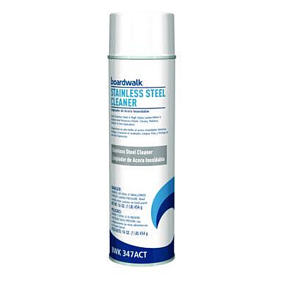 Boardwalk Stainless Steel Cleaner and Polish, Water-in-Oil Based, Lemon Scent, 16 oz Aerosol Spray (347AEA)