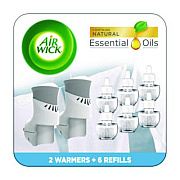 Air Wick Plug-in Scented Oil Starter Kit, Fresh Linen, 0.67 oz, 8/Pack (01914CT)