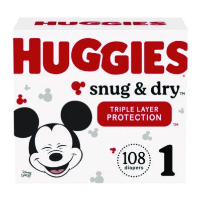 Huggies Snug and Dry Diapers, Size 1, 8 lbs to 14 lbs, 128/Carton (56432)