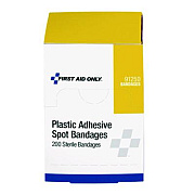 First Aid Only Plastic Spot Adhesive Bandages, 0.88" Dia, 200/Pack (91250020)