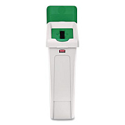 Rubbermaid Commercial Slim Jim Recycling Station Kit, 1-Stream Paper, 23 gal, Plastic, Green/Gray (2185054)